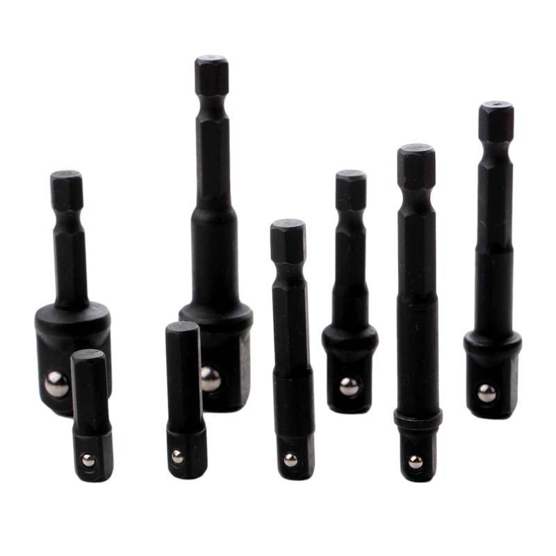 Hex Shank to Square Socket Extension Bar with Ball for Wrench Connection (1/4, 3/8, 1/2)