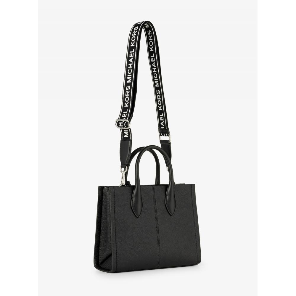 Michael Kors Mirella Top Zip Shopper Tote Crossbody Small 35f5s7zt1l1 Black