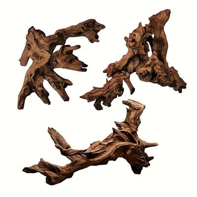 Natural Driftwood Coral Reef Decor for Aquariums, Reptile Climbing Branches, Turtle Habitat Accessories, Real Wood Landscape Ornament for Fish Tanks