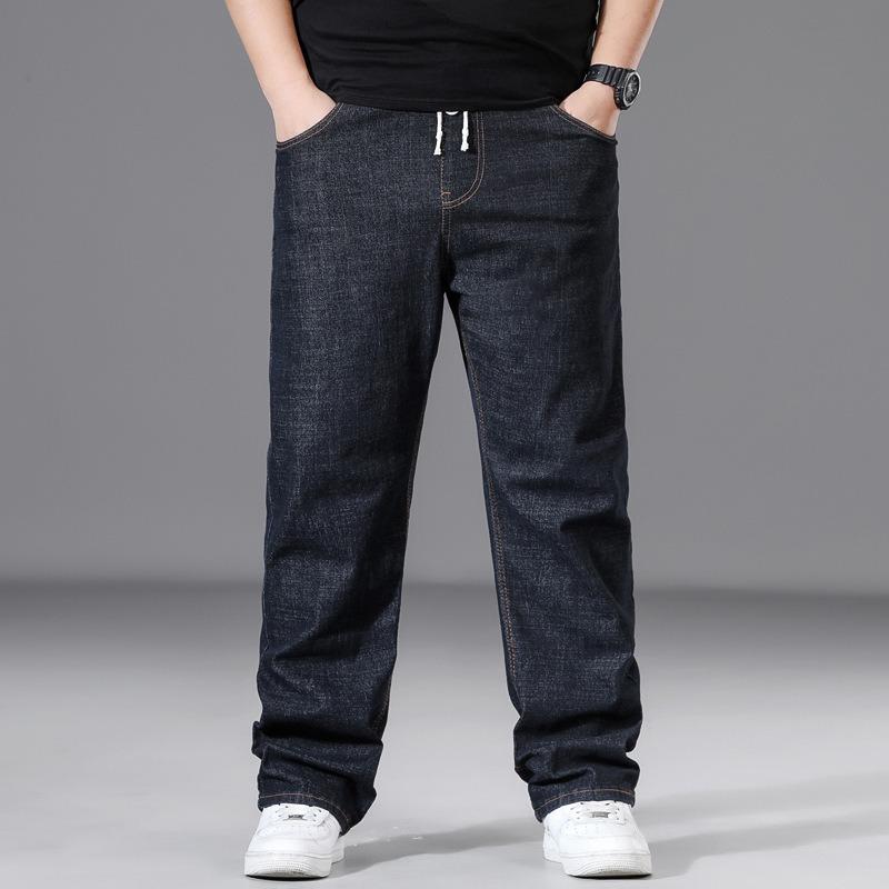 Men's Plus Size Straight-Leg Relaxed Fit Elasticated Waist Men's Wide-Leg Trousers
