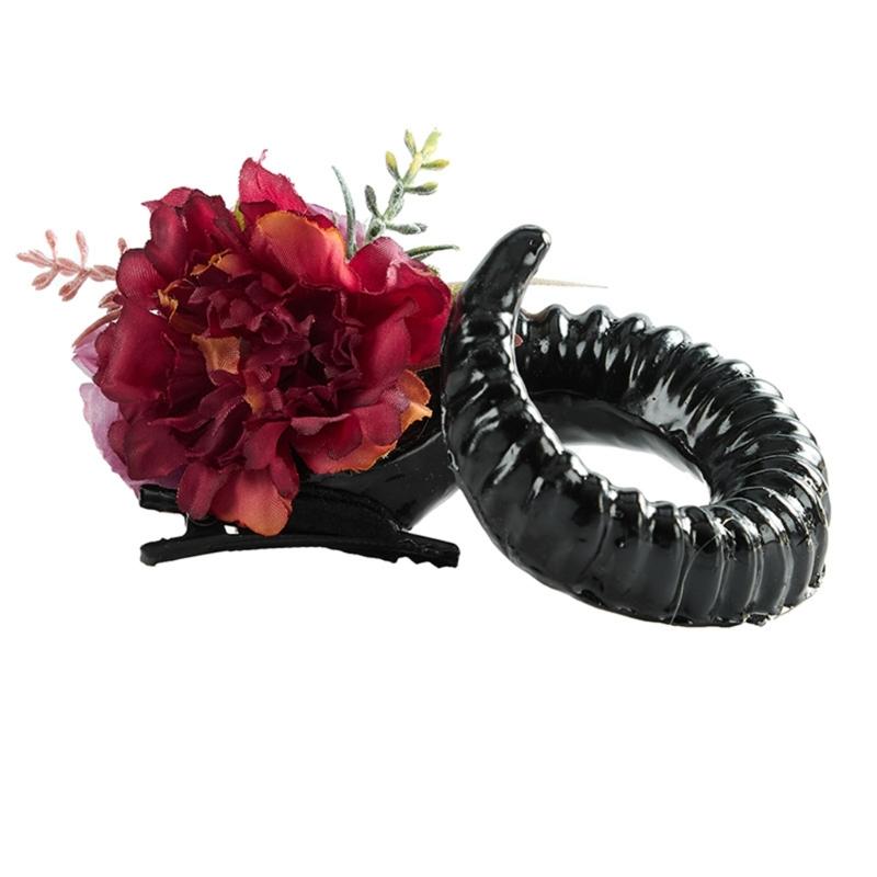 Gothische Schafshorn-Haarnadel für Halloween-Cosplay-Kostüm Unisex Leichtgewichtige Cosplay-Requisiten Harzmaterial