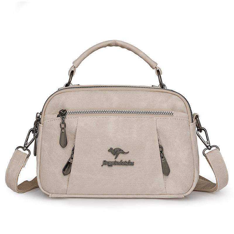 Damska Mała Kwadratowa Torebka Miękka Skórzana Torebka Ręczna Torba na Ramię dla Mamy Średniego Wieku Torba Crossbody