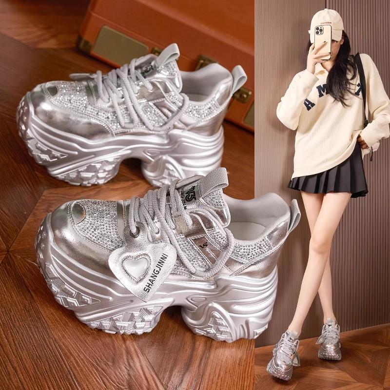 Thick soled dad shoes for women autumn new fashion and versatile mesh sports and leisure shoes for women