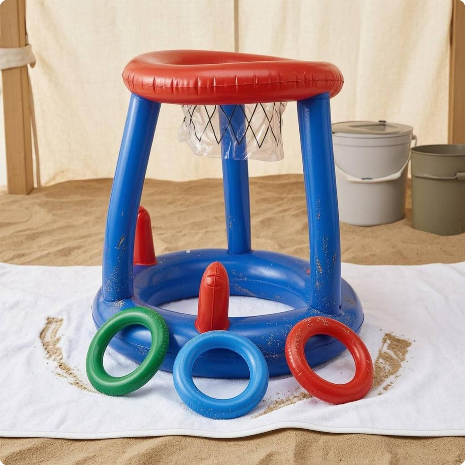 2in1 Pool Game Set PVC Inflatable Basketball Hoop with Net Water Toy