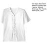 Men Button Down T-shirt Solid Color V-Neck Short Sleeve Tee Shirt Summer