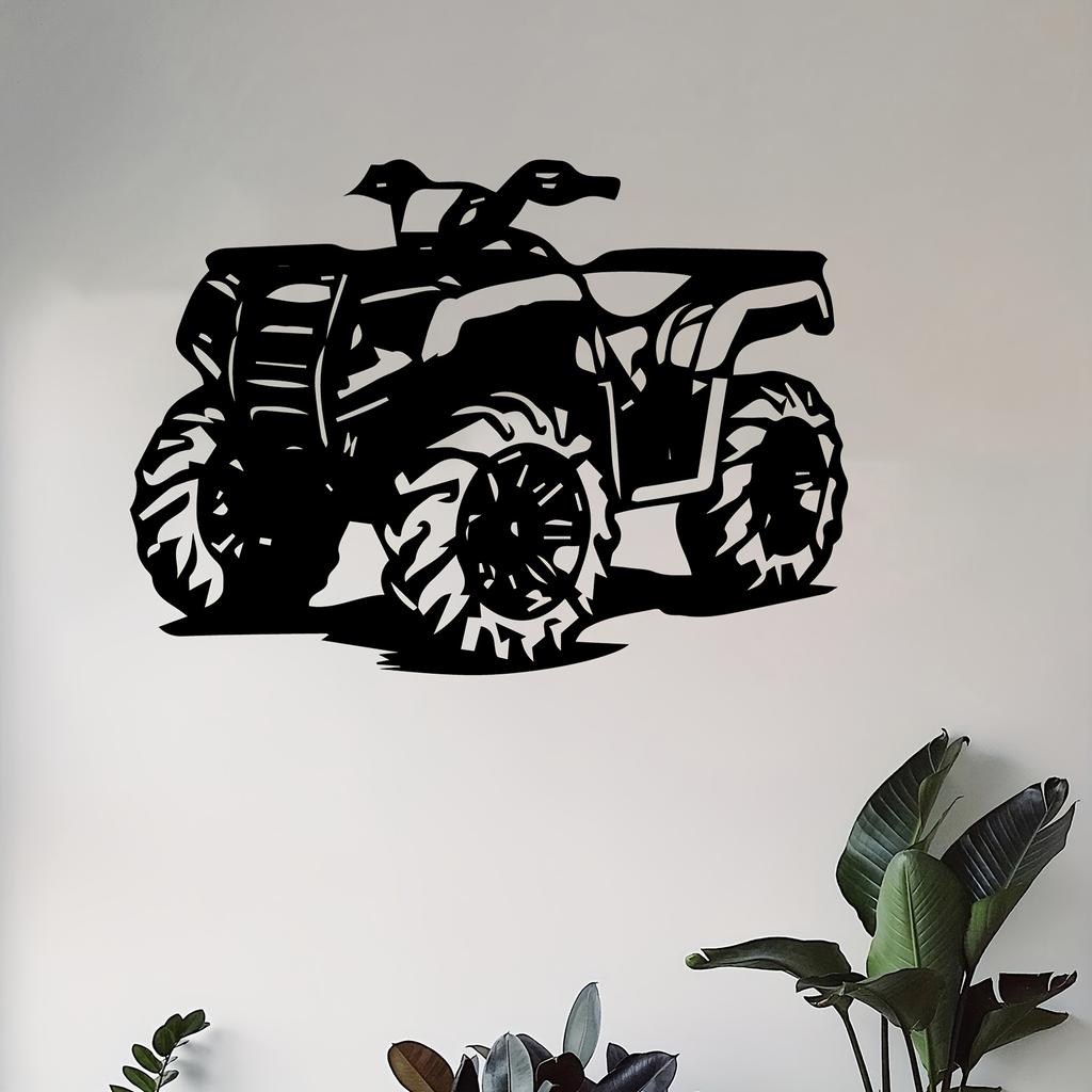 1pc Metal ATV Wall Art Sculpture Weatherproof Garage Garden Decor Gift for Father's Day Christmas Lovers