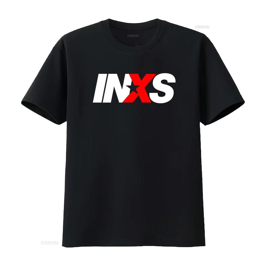 INXS Band Logo T SHIRT for Men and Women Available in Sizes S M L XL XXL Classic Black White Colours vintage Washed Unisex