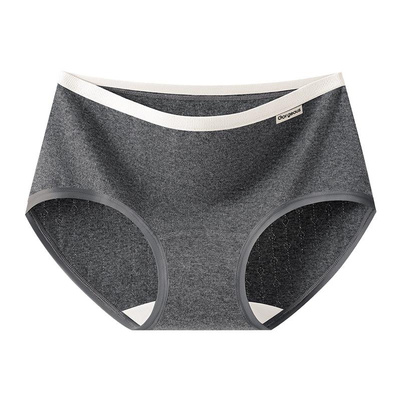 

Large Size Women Spring and Autumn New Cotton Anti Bacterial No Mark in The Waist Triangle Briefs XL темно-сірий