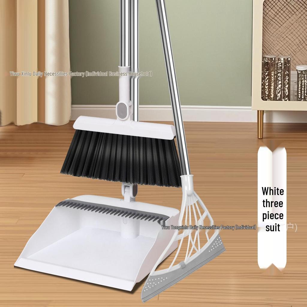Drehender Besen und Kehrschaufel-Set mit weichen, nicht haftenden Borsten für einfache Haushaltsreinigung