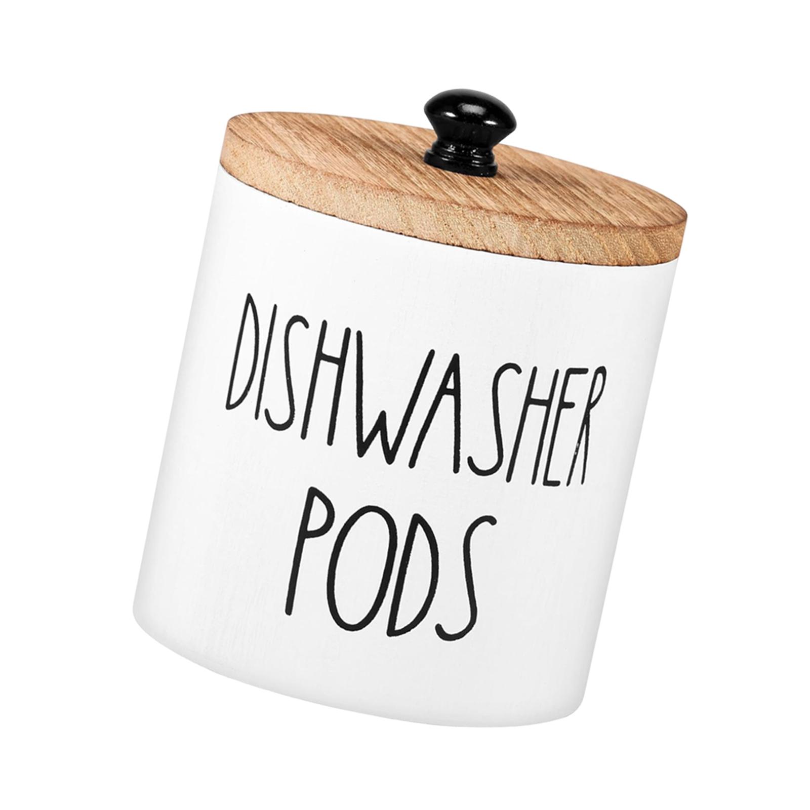 

Laundry Pods Container Multipurpose with Lid Kitchen Decor Sturdy Dustproof Storage Case for Tabletop Laundry Room Apartment білий