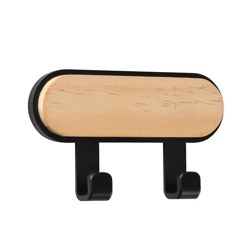 1Pc Self Adhesive Door Wall Hangers Hooks Abs Wood Hat Racks Key Hanger Kitchen Bathroom Home Wall Organizer Ornaments