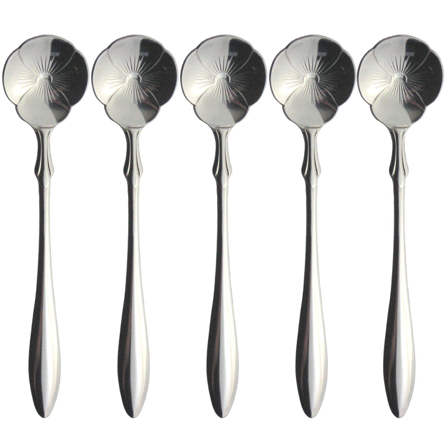 Nagao Flower Cutlery Coffee Pansy Set of Gift Made in Japan Tsubame-Sanjo Spoons, Design, 5, 12.3cm, Packaging,