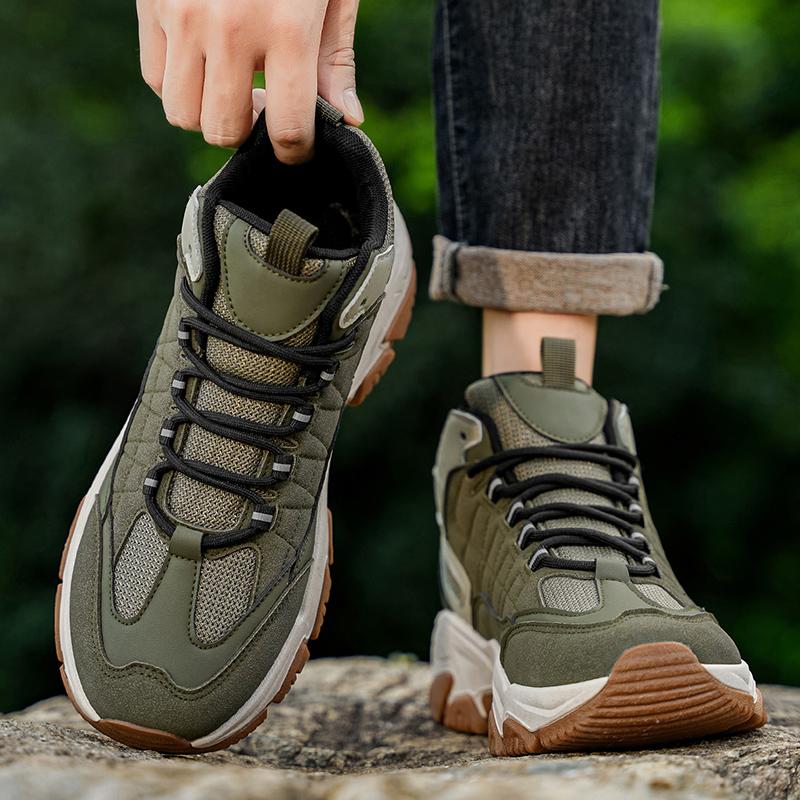 Niedrige Knöchelboots Herren Abenteuer Wanderschuhe Rutschfest Outdoor Herbst Winter Kurze Stiefel Rutschfest Geeignet für Wanderschuhe