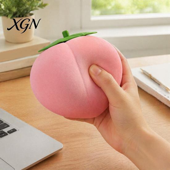 Anxiety Relief Toy Giant Peach Stress Toy, Realistic Large Squeeze TPR Ball Simulated Fruit Sensory Desk for Adults & Kids
