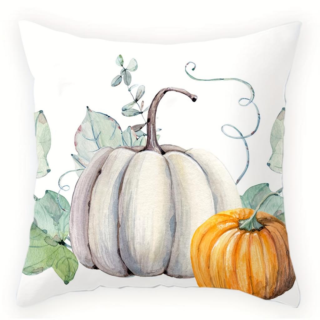 Herbst Kürbisse Aquarellmuster Kissenbezüge Muster Kissenbezug Geeignet für Sofa Schlafzimmer Auto Kissenbezug