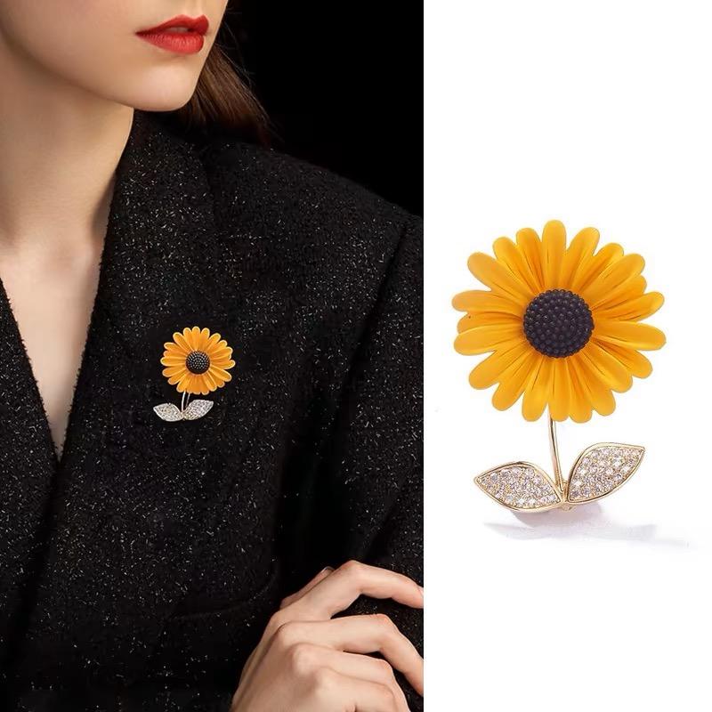 Süße Sonnenblumen Pullover Broschen Hochwertige Blume Mantel Anstecknadel Zubehör Damen Anzug Corsage Kragen Schmuck Ornament