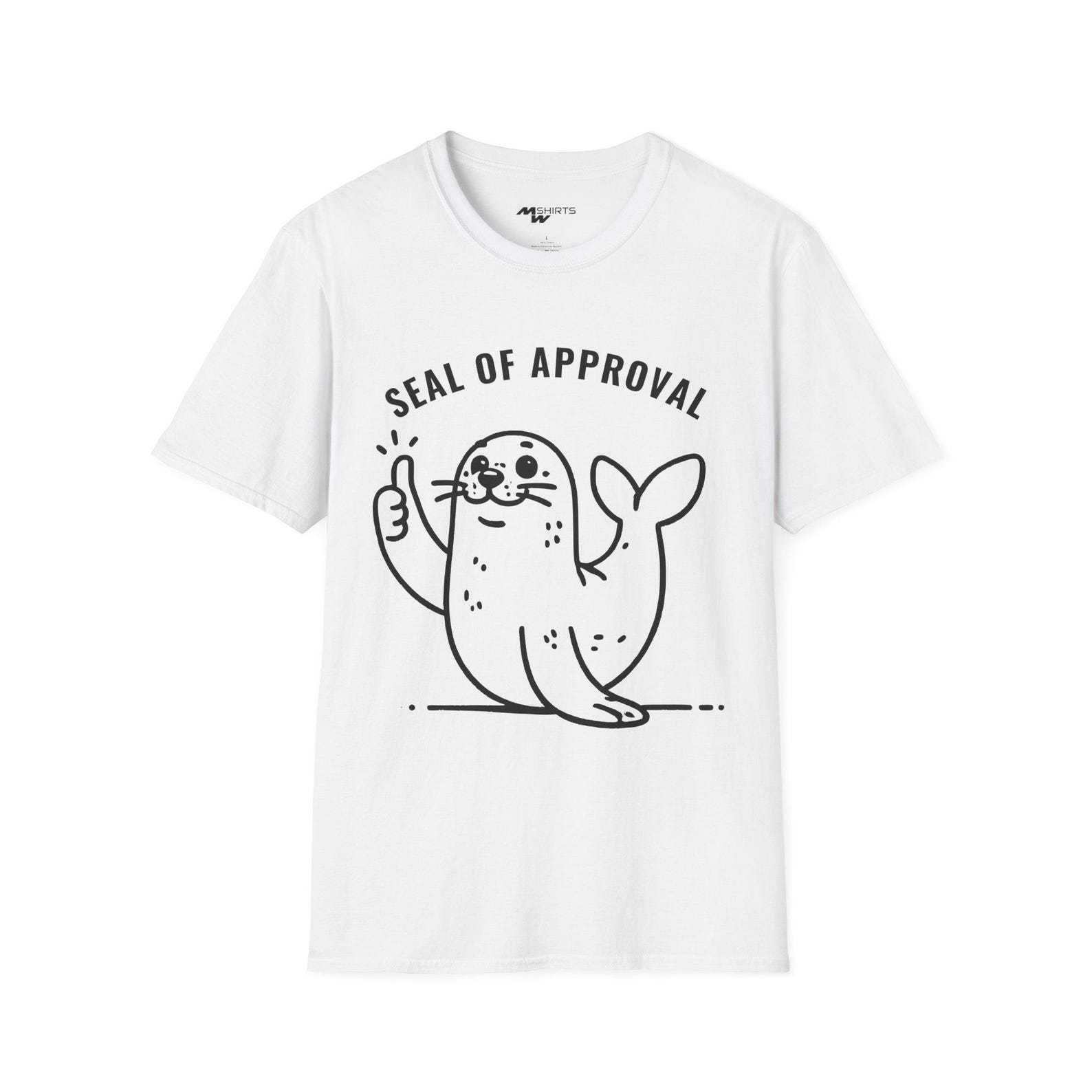 Comic Seal of Approval T-Shirt: Funny Animal Graphic Tee S