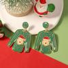 Christmas niche creative design cartoon alloy rice beads Santa clothes earrings, fashion