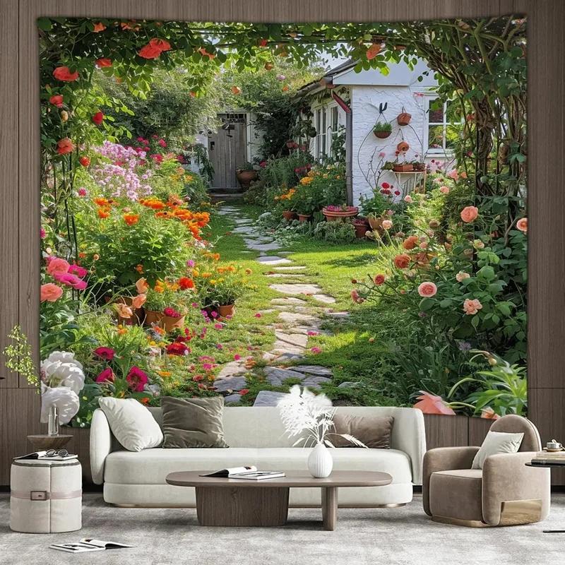 

Красивый открытый садовый гобелен для офиса, гостиной, украшения, домашний настенный гобелен 230x180cm