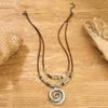 Long Necklace Swirl Totem Vintage Bohemian Beach Women's Necklace Pendant