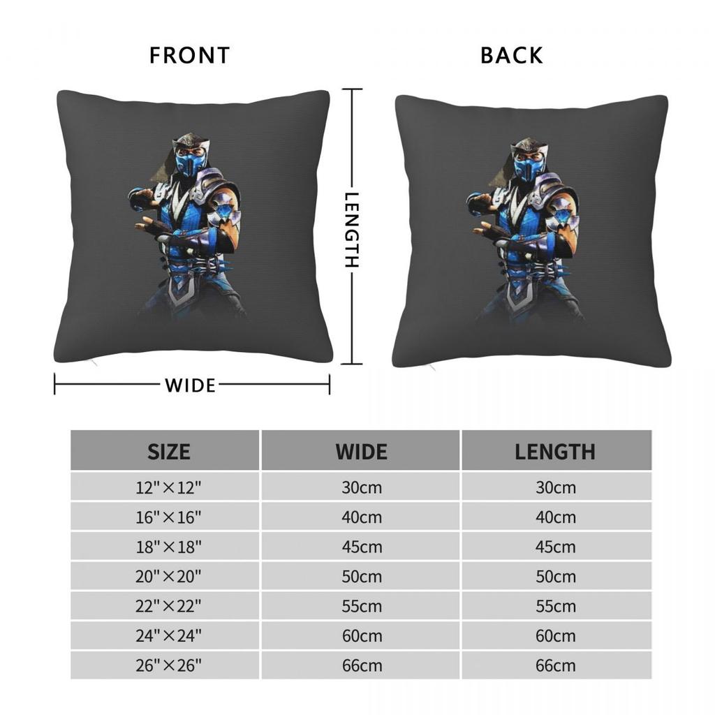 Mortal Kombat Sub-Zero Square Pillowcase Cushion Cover Pillow Case Throw Pillow Cover for Home Sofa Living Room