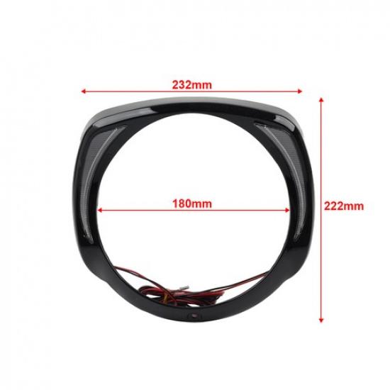 LED Headlight Bezel Visor Trim Ring For Harley Touring 2014+
