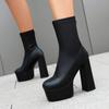 Large Size Autumn And Winter Stage Thick-Soled Waterproof Table Nightclub Women'S Shoes Thick High Heels Short Boots Women'S Boots