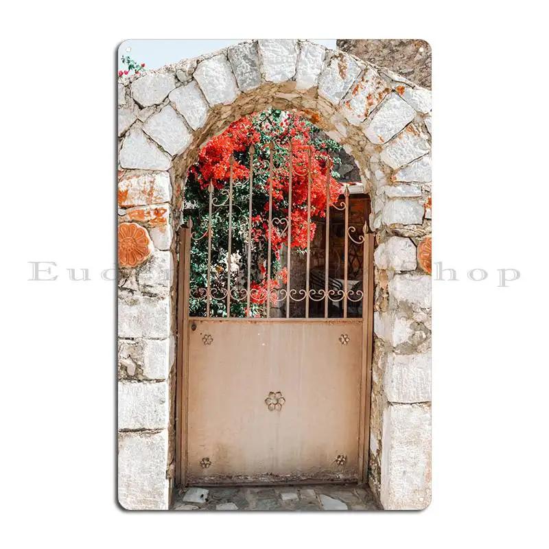 The Floral Door Metal Sign Rusty Designing Sign Plaques Retro Tin Sign Poster 20X30CM
