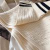 Striped two-color wool knitted scarf women's winter versatile trend cute girl student warm scarf