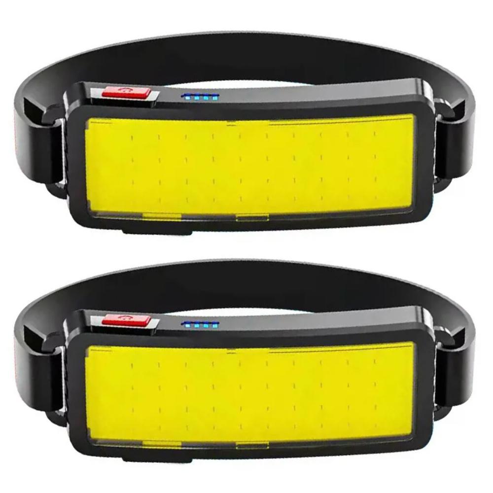 Powerful COB Headlamp Type-cRechargeable Head Flashlight Built-in Battery Outdoor Fishing Camping Lantern Waterproof Torch