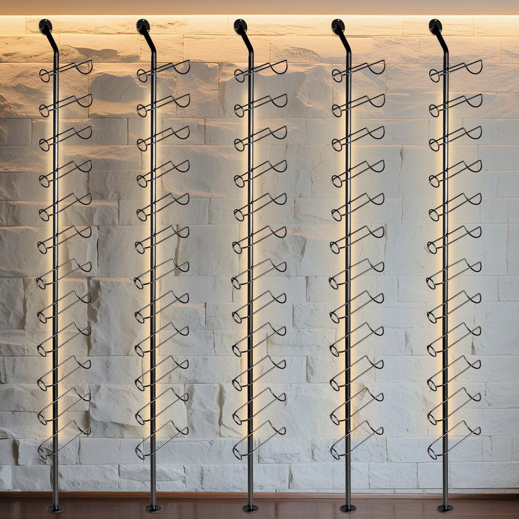 5 Pack Iron Wall Mount Wine Rack Wine Holders Kitchen Assembled Display Stand Organizer Storage Bar Wine Cabinet Wine Bottle Rac