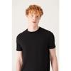 Men's Black 100% Cotton Breathable Crew Neck Standard Fit Regular Cut T-shirt E001000
