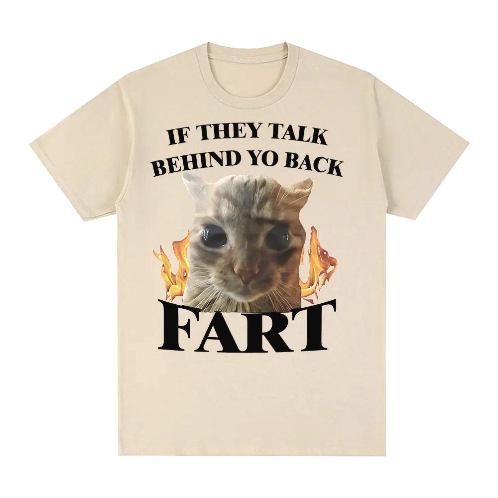 

Vintage Cat Fart Funny Cat Meme Print Tee Shirt Women Clothing Fashion Short Sleeve Casual Women T Shirt Top Clothing 4XL