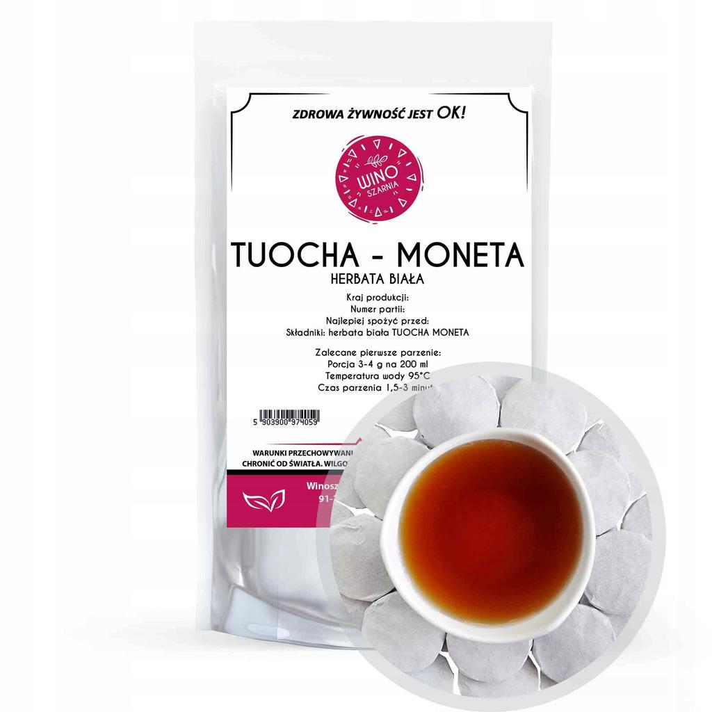 Herbata biała TUOCHA Moneta - 50g prasowana