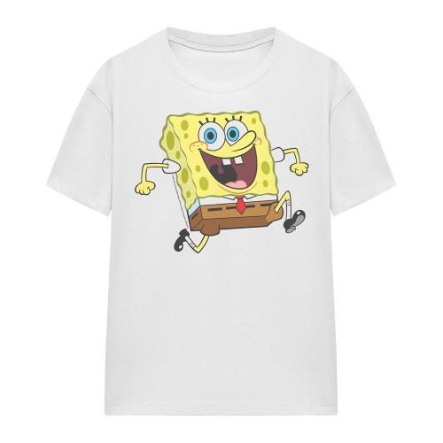 SpongeBob SquarePants Unisex Adult Happy Running T-Shirt