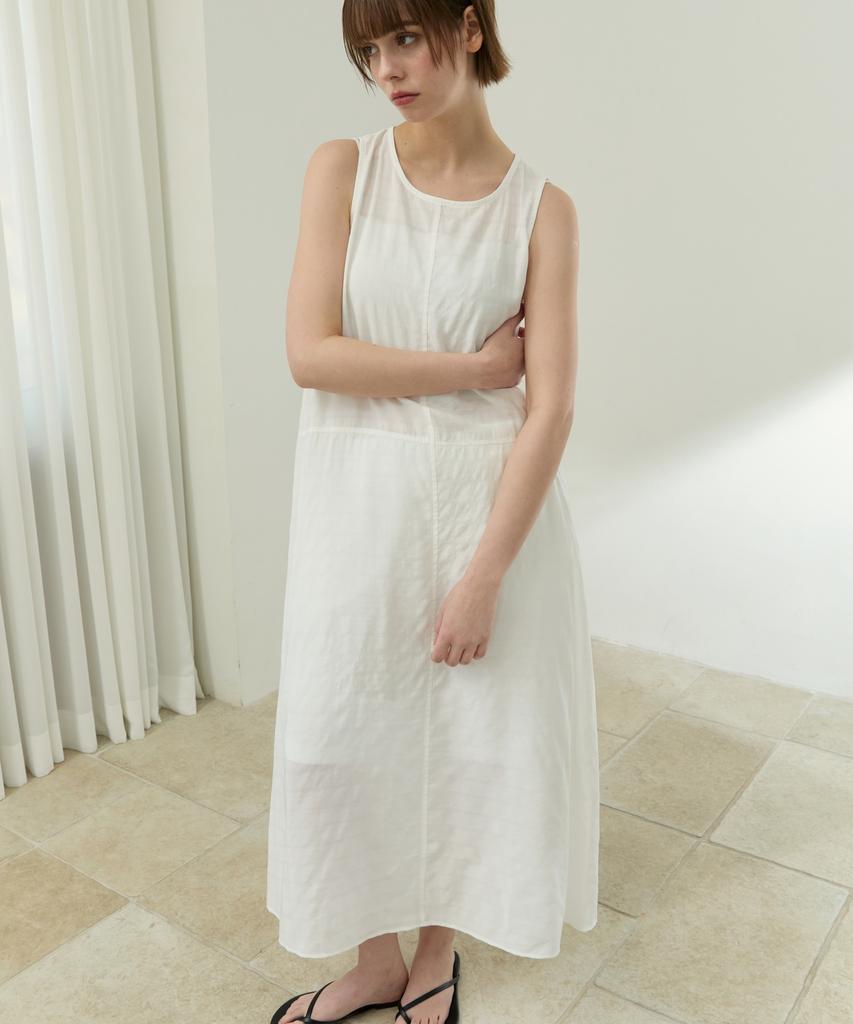 Wioi Refresh Seethrouh Dress_Check White