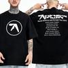 Aphex Twin Big Face Basic Schwarz Doppelseitiges T-Shirt Gedruckt Herren und Damen Lässige Kurzarmhemden in den 1990ern Top T-Shirts