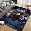 Demon Slayer Family Gathering Square Area Rug, Non-Slip Floor Mat for Home Office, Perfect Gift for Fans