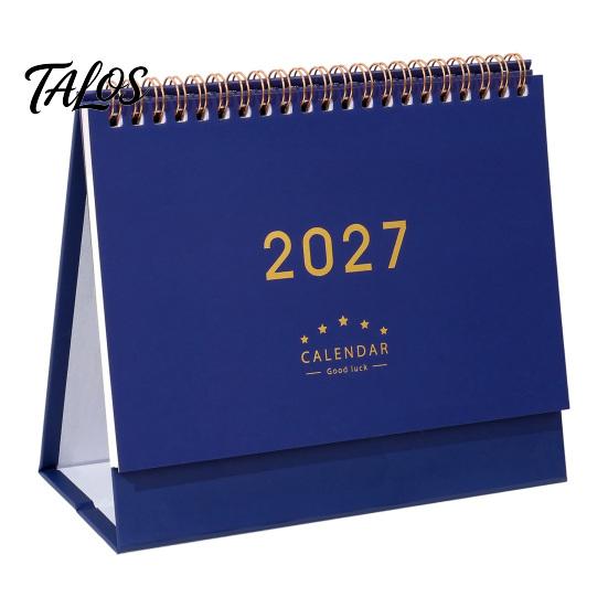 Monthly Organizer for Desk 2027 Calendar, Standing Flip Desktop Minimalist Gold Foil Cover Home Office Accessory Planner, Thick Paper Note Taking,