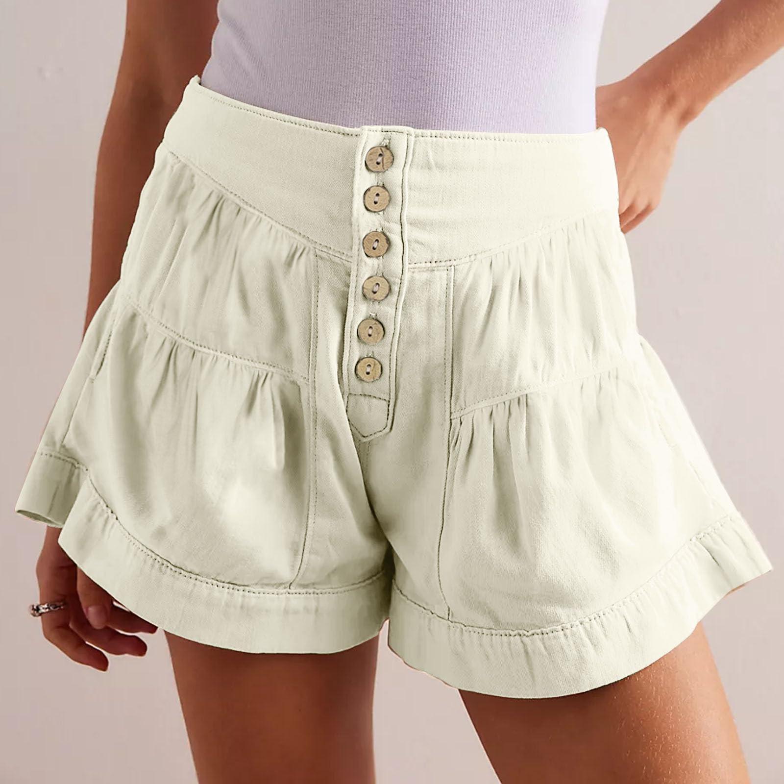 

Women s Soft Shorts Pockets Soft Button Closure Zipperless Slim Fit Shorts M