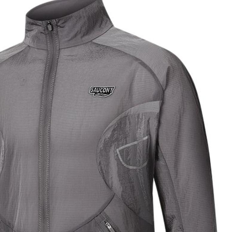 Saucony Nathan Bell Series Stand Collar Fashion Soft Work Jacket Unisex Jacket Gray SA2259WJ42C-GR208