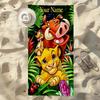 Custom Name Jungle Safari Stylish Digital Printing Beach Towel Quick‑Drying Absorbent Blanket for Beach Pool Gym Travel