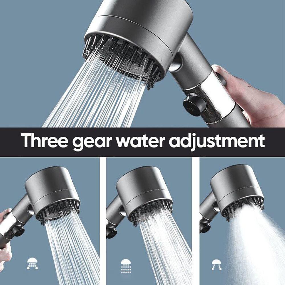 Multi-Functional One-Button Adjustment High Pressure Massage Shower Head 1.5m Hose Hole Free Bracket