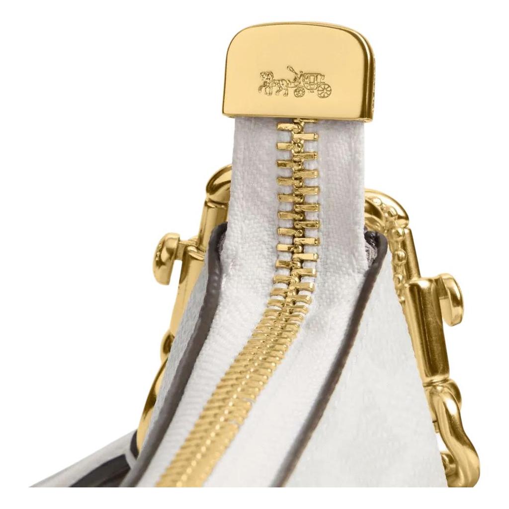 Coach Sac bandoulière Teri 25 Marque Micro Logo Bandoulière amovible Similicuir Moyen Sacs pour femmes Blanc craie CV933-IMXU5