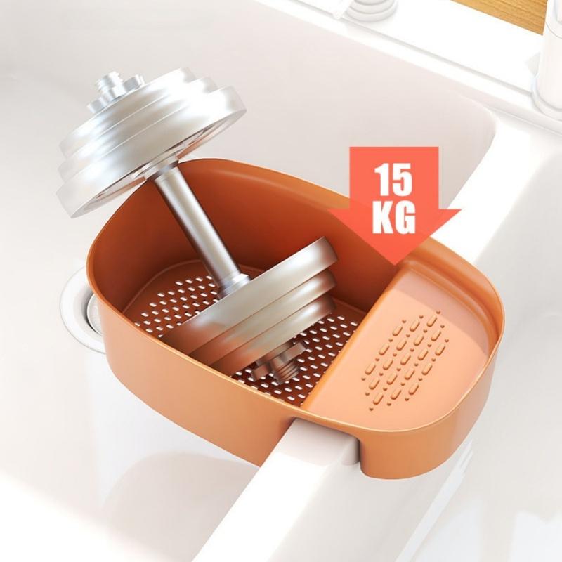 1pc Kitchen Strainer Basket Multifunctional Sink Hanging Drain Food Residue Filter Storage Basket for Vegetable Fruit Leftover