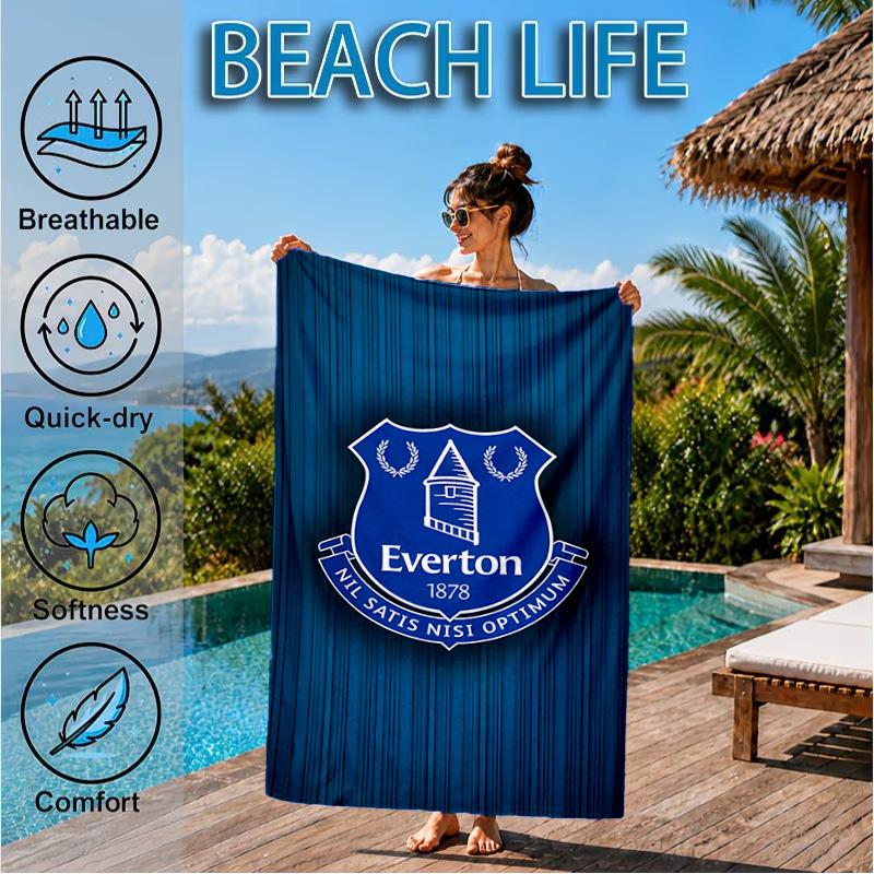 Fc Crest Design Printed Microfiber Beach Towel, Soft And Absorbent, Quick-Dry, Ideal for Summer Travel, Beach Essential, Swimming Pool