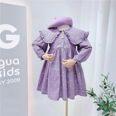 Mädchenkleid, Kinder-Puppenkragen, Blumen-Prinzessinnenkleid