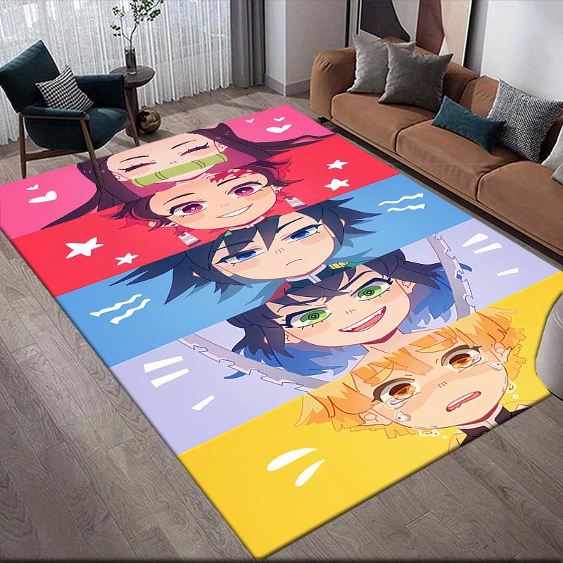 

Demon Slayer Hero Squad Square Area Rug, Non-Slip Floor Mat for Bedroom, Perfect Gift for Demon Slayer Fans 60x90cm