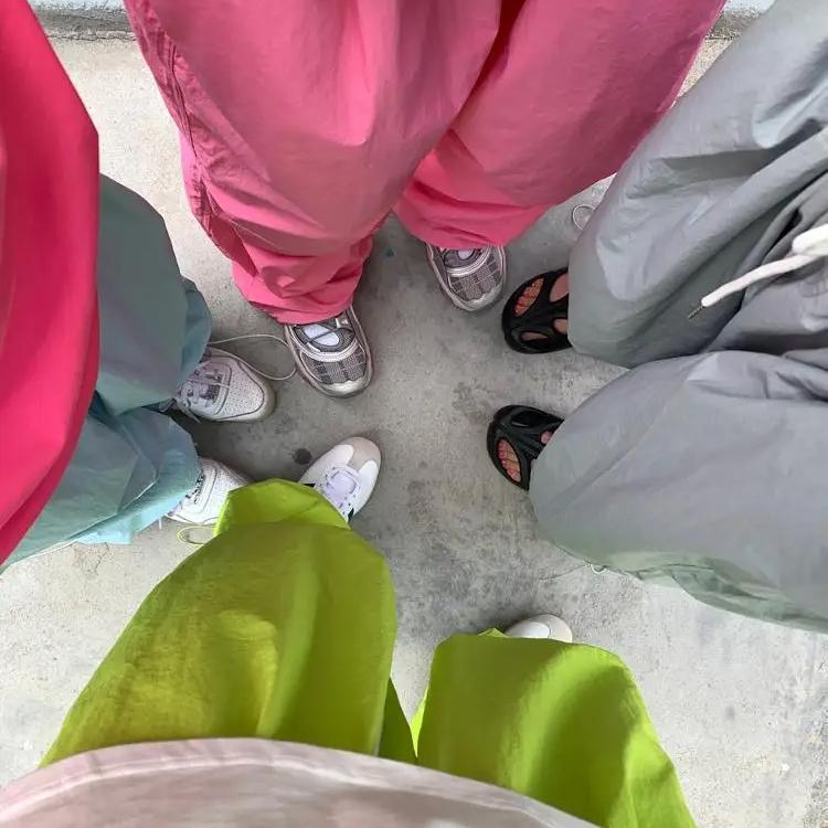 Y2k розовые широкие брюки-парашюты — фото 5