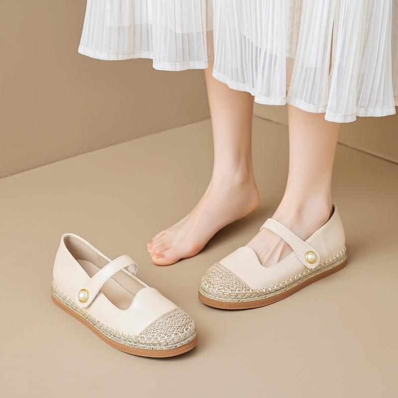 One Strap Mary Jane Shoes Shallow Mouth Small Fragrance Style Fisherman Shoes Women French Inner Higher Single Shoes
